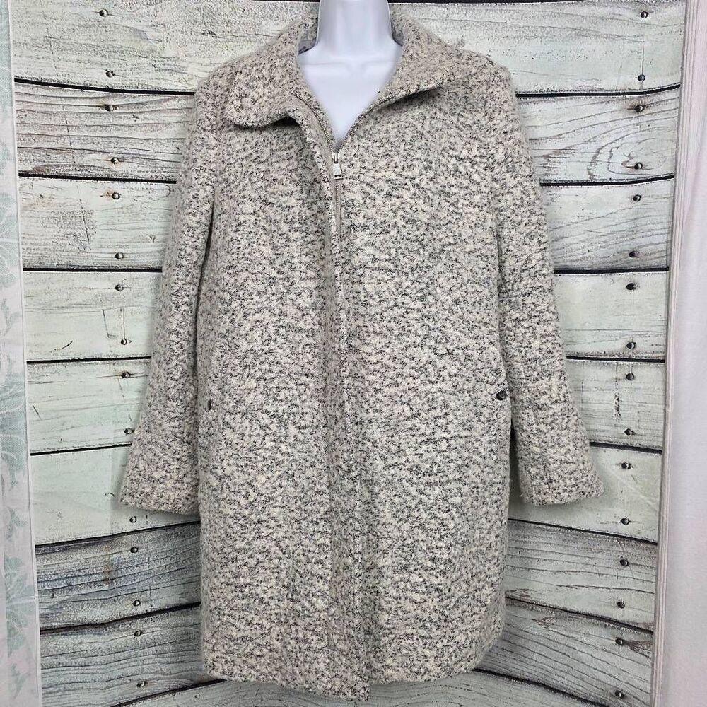 LOFT Cream Speckled Boucle Pea Coat - Picture 2 of 12